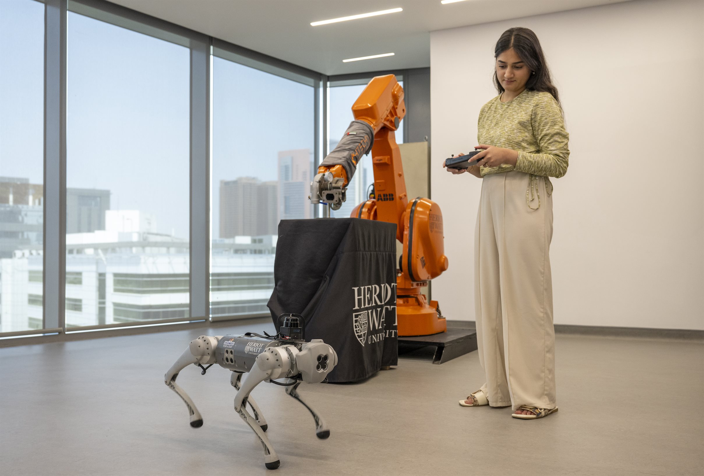 Student working with Robotics