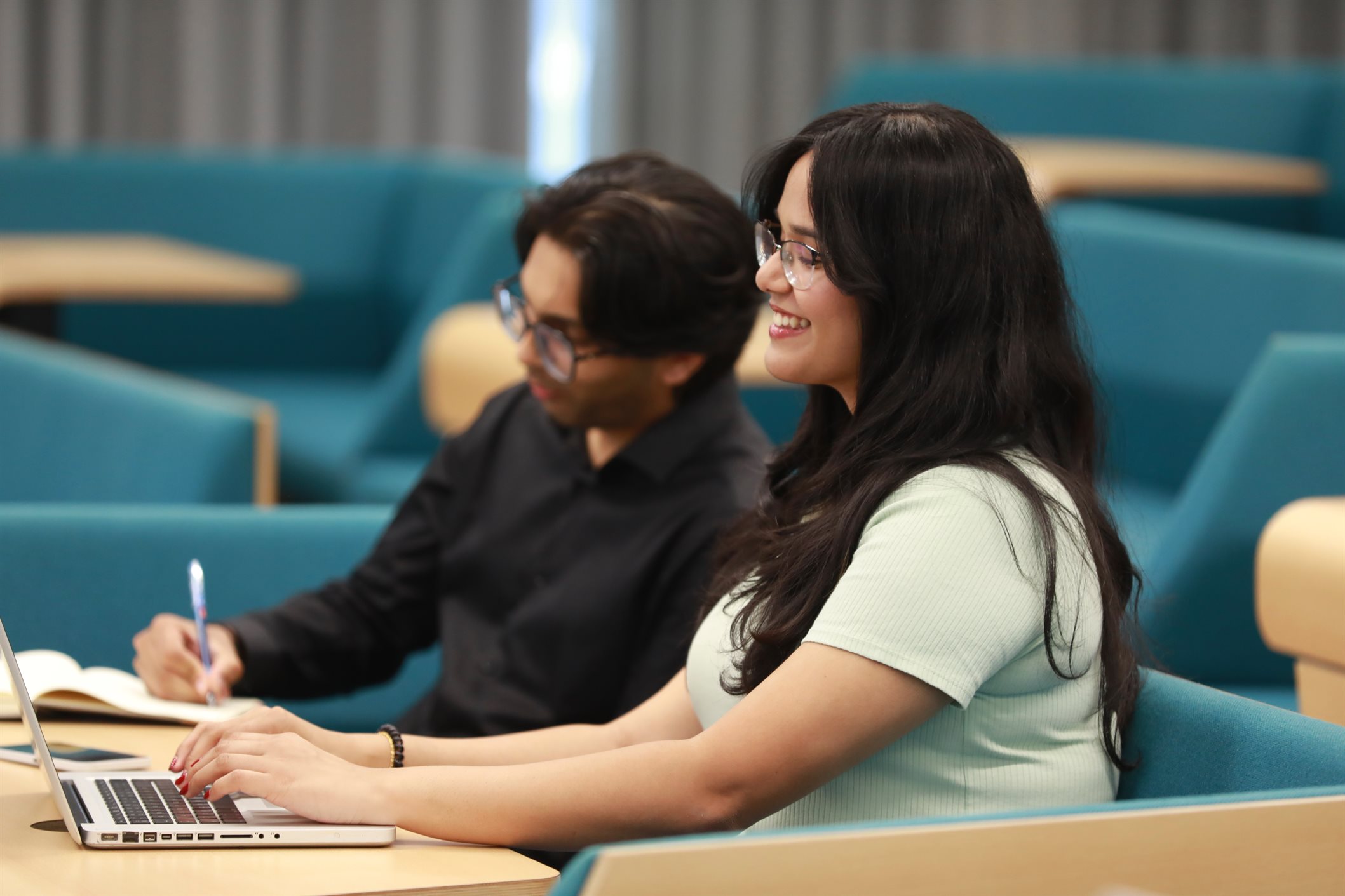 Students in Dubai studying on campus