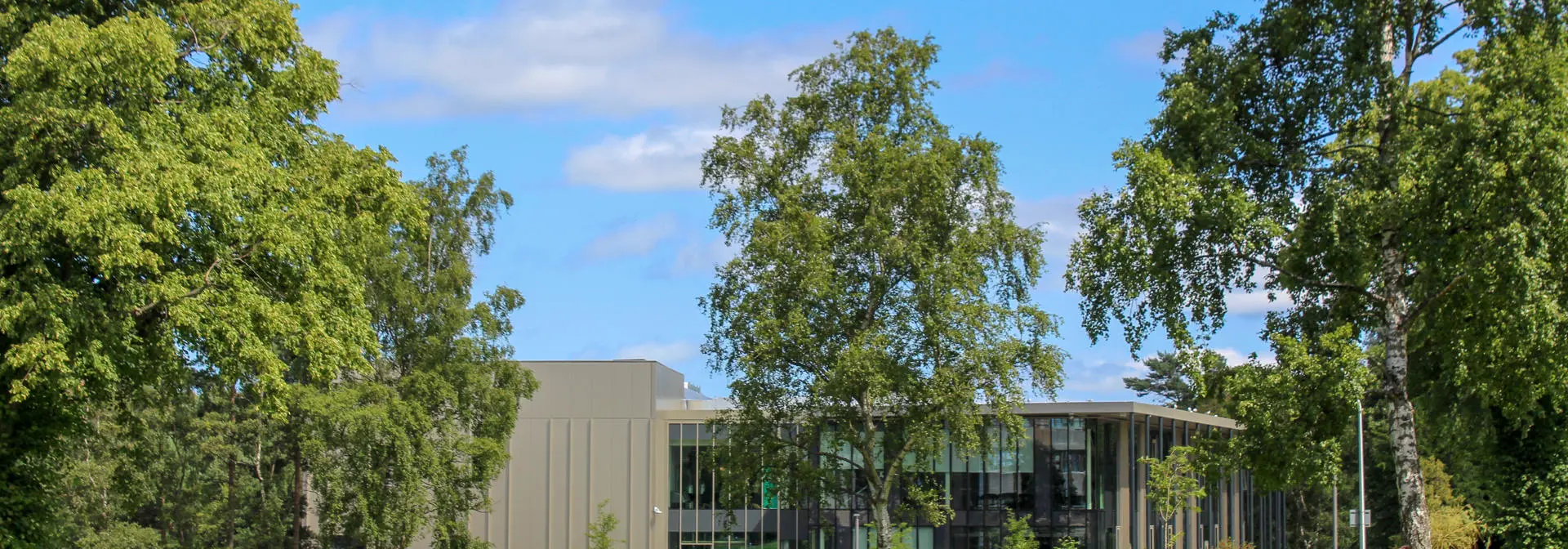 Students on grass with GRID building in background