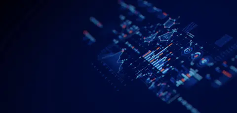 Abstract graphic of charts and diagrams on a dashboard