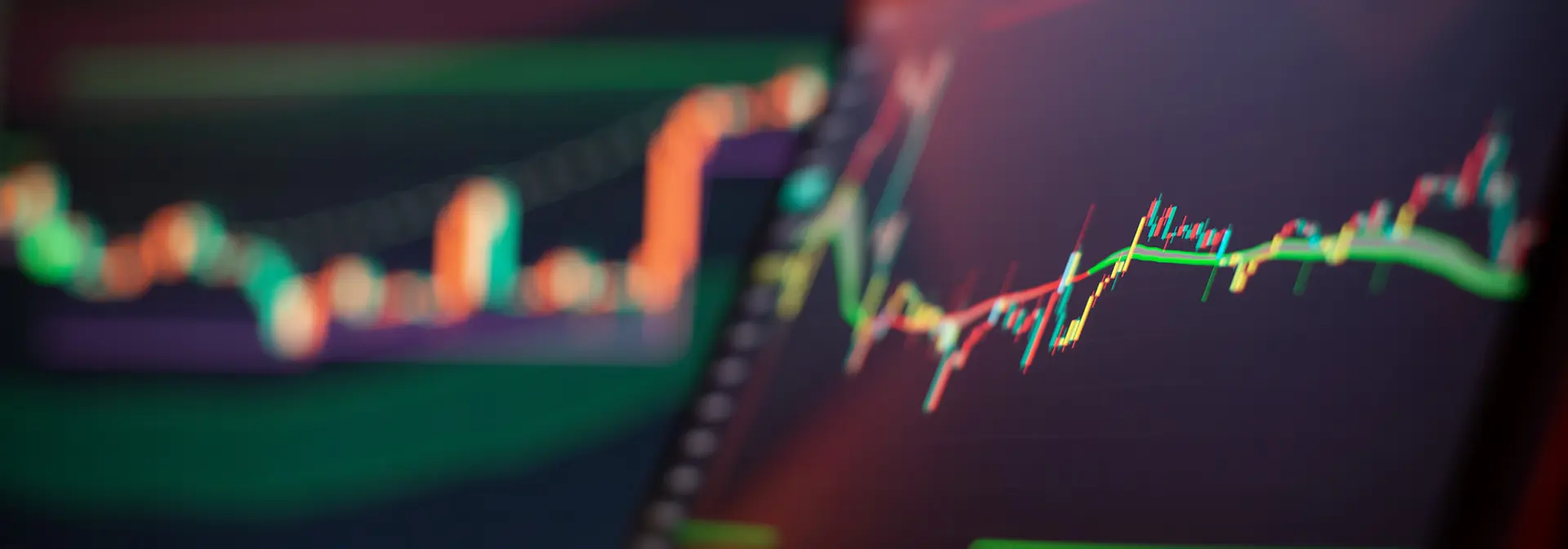 Abstract graphic of a chart and graph on a computer screen
