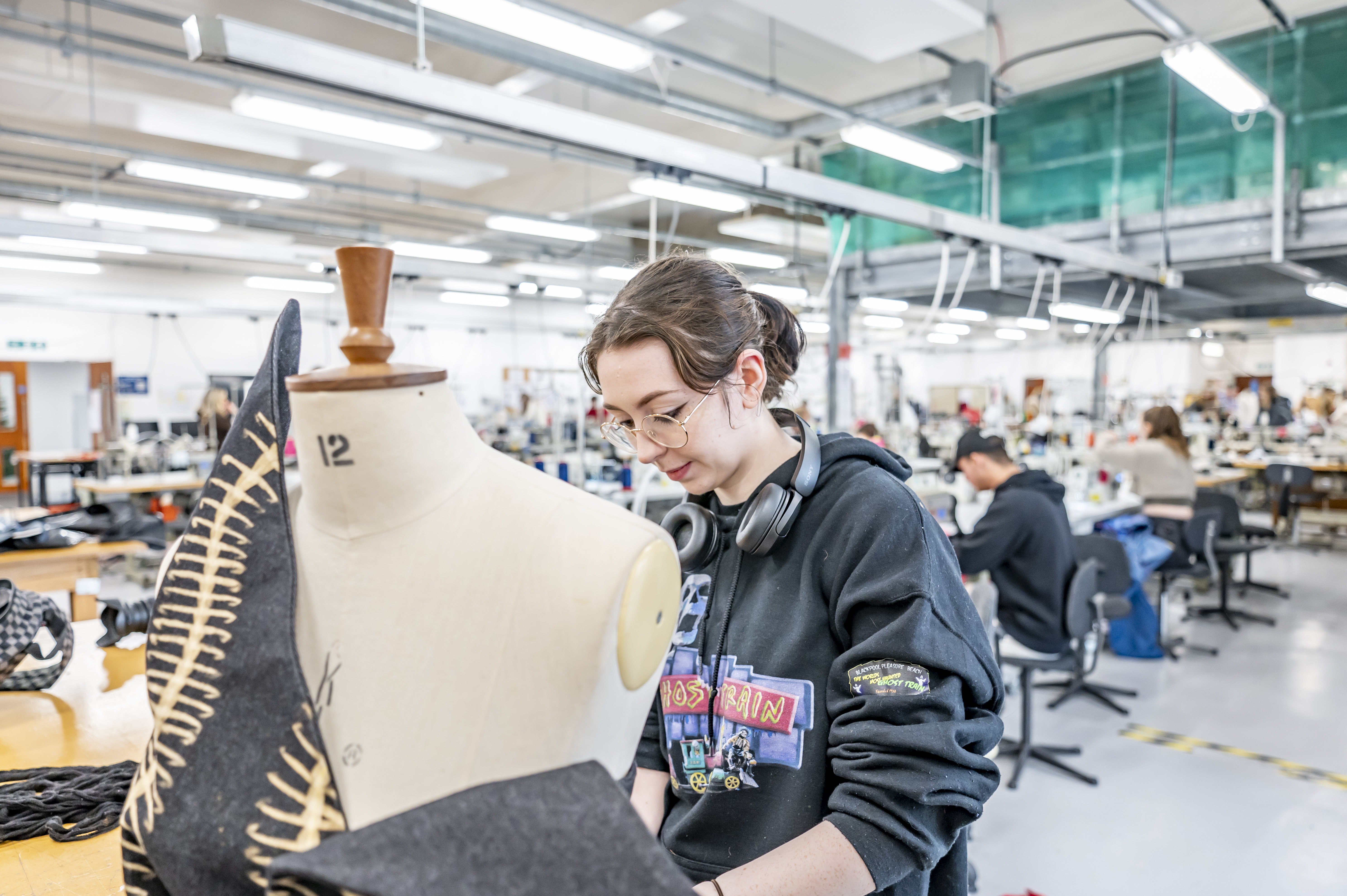 Student working on mannequin