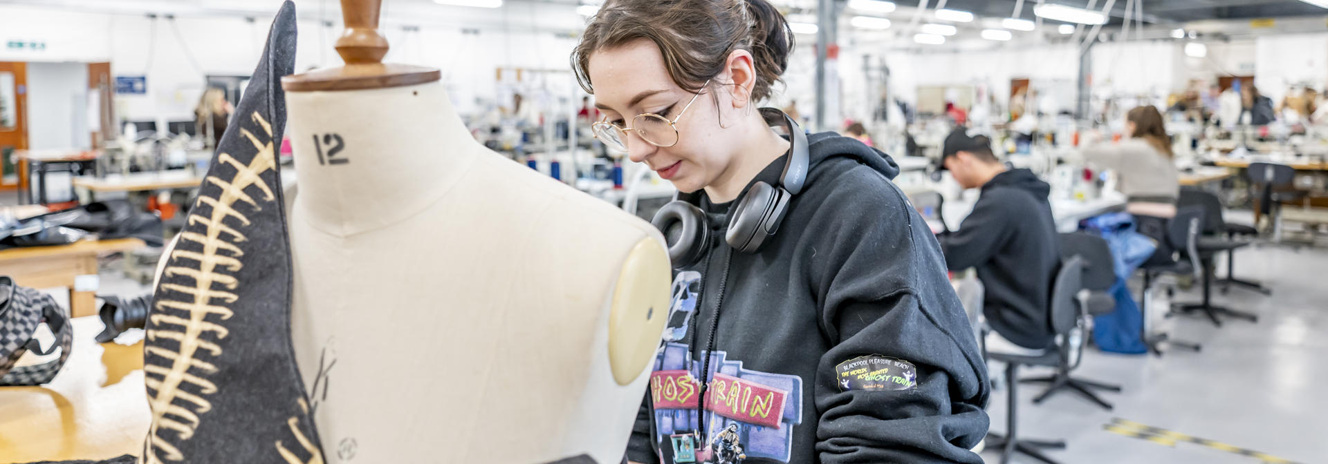 Student working on mannequin