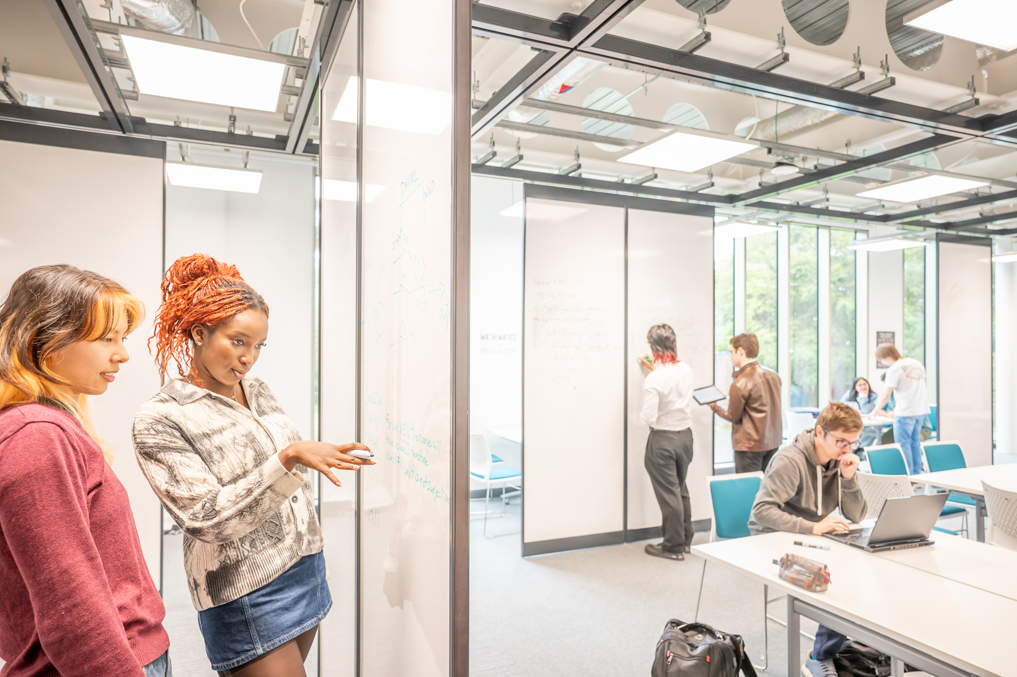 Students working in a math lab