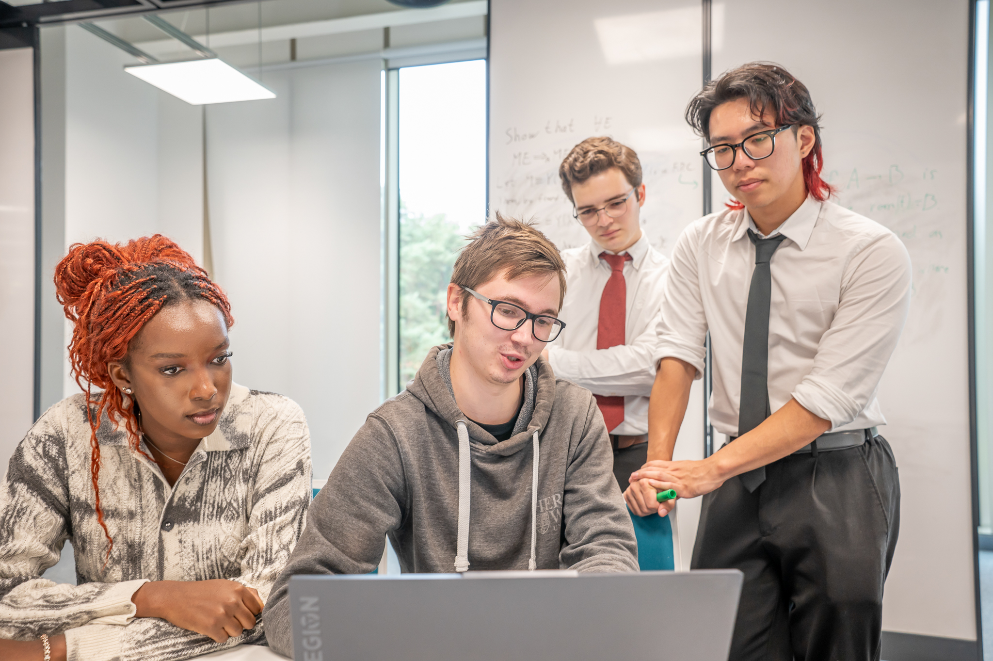 Students working together in a maths gym

