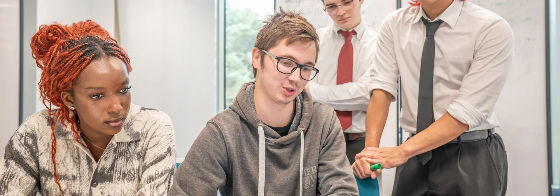 Students working together in a maths gym