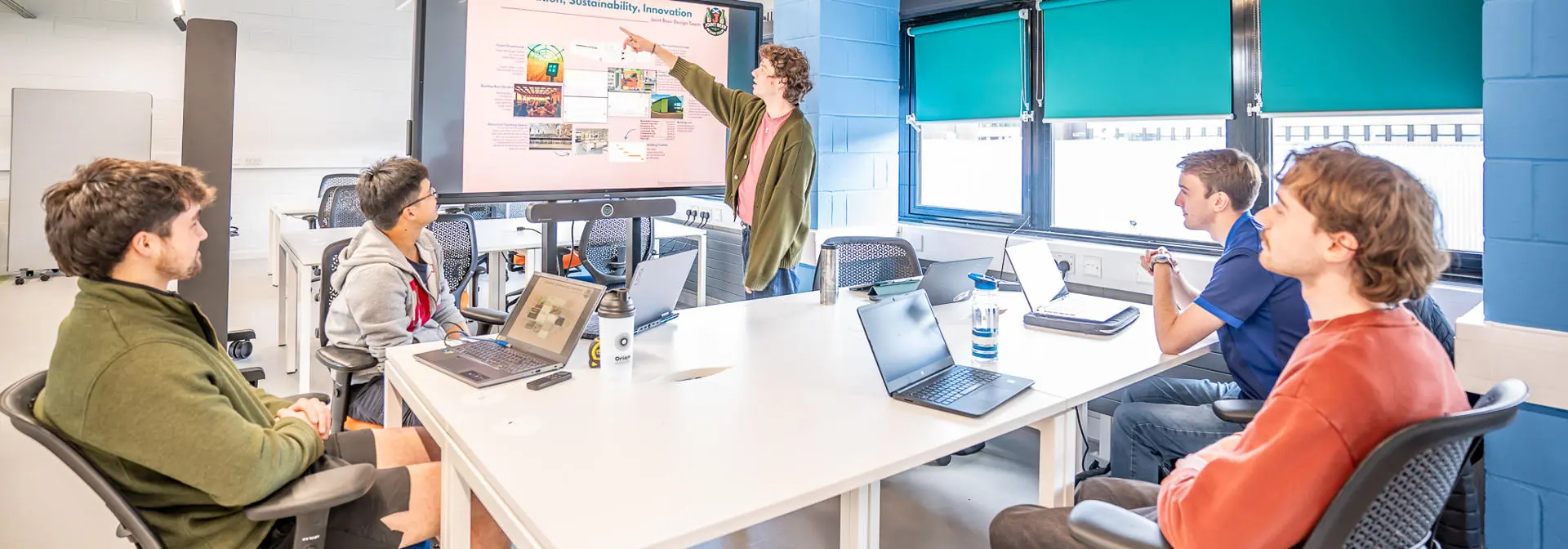 Student giving a presentation