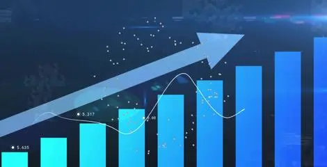 Abstract graphic of a blue chart with an arrow indicating increases.