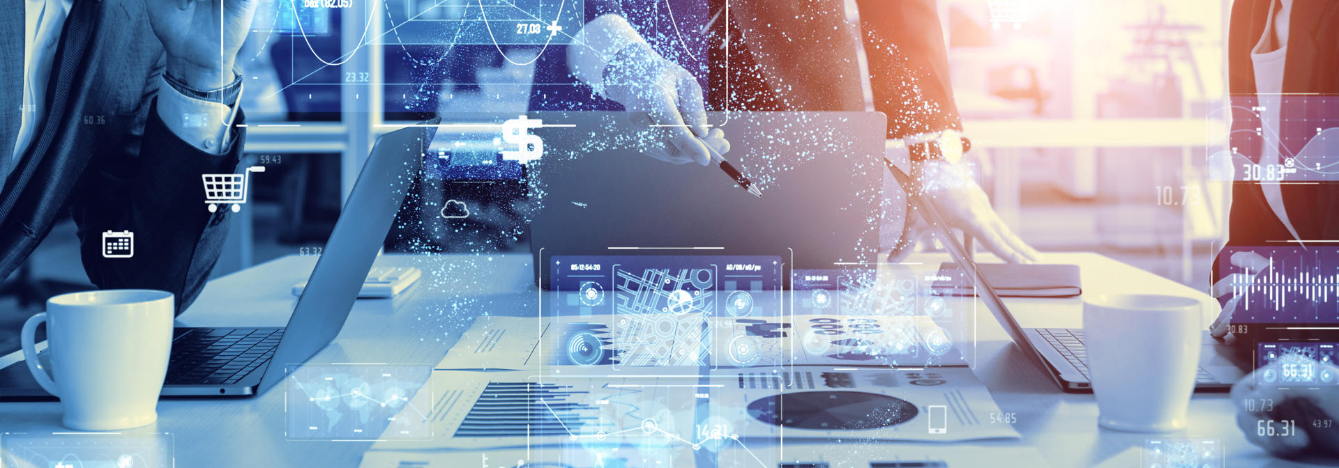 consultants discussing charts in a meeting