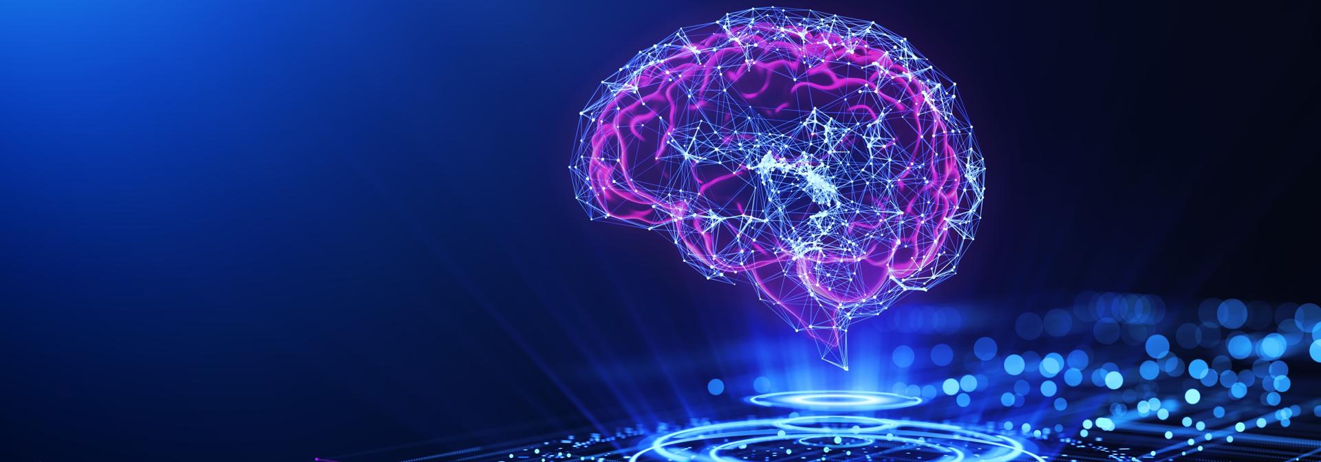 holographic illustration of human brain