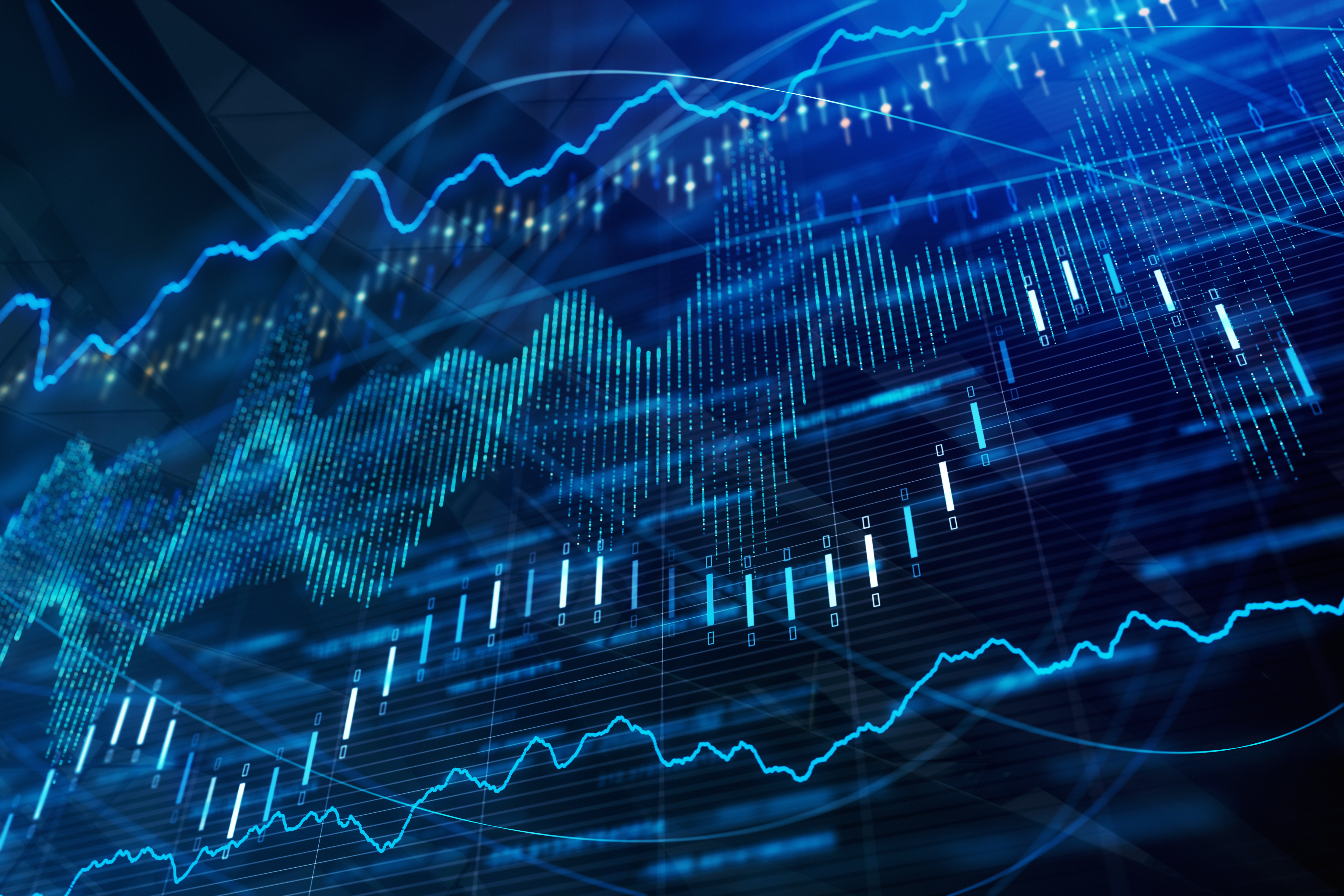 graphical charts and trendlines overlayed on each other 