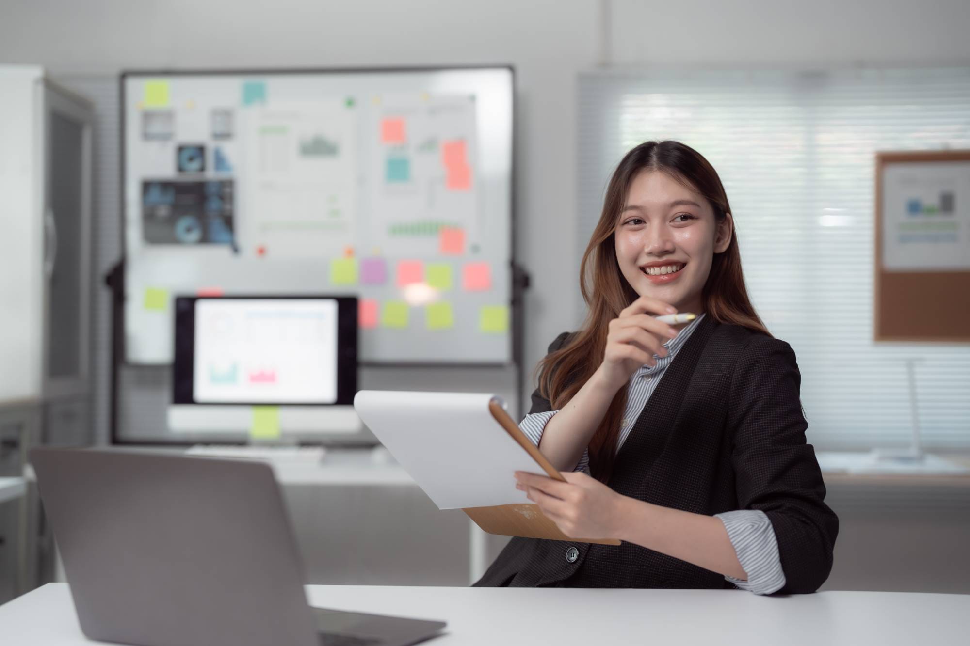female student smiling to camera