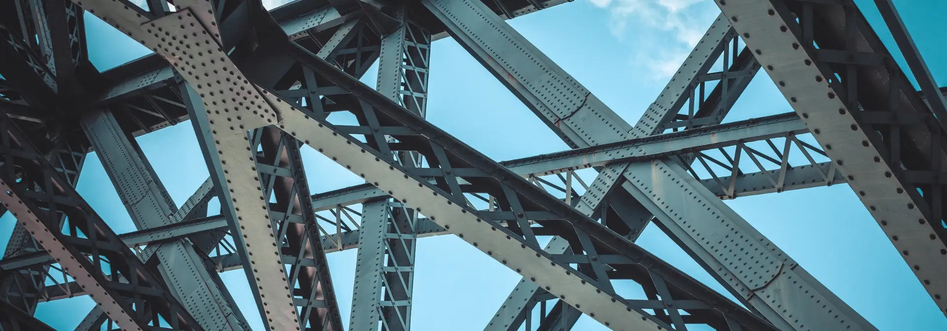 Metal beams demonstrating strong structural engineering.