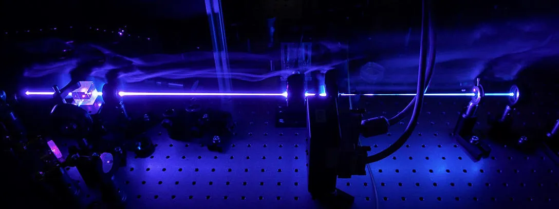 An ultraviolet laser generating entangled photons in Prof. Malik's lab Ultraviolet laser
