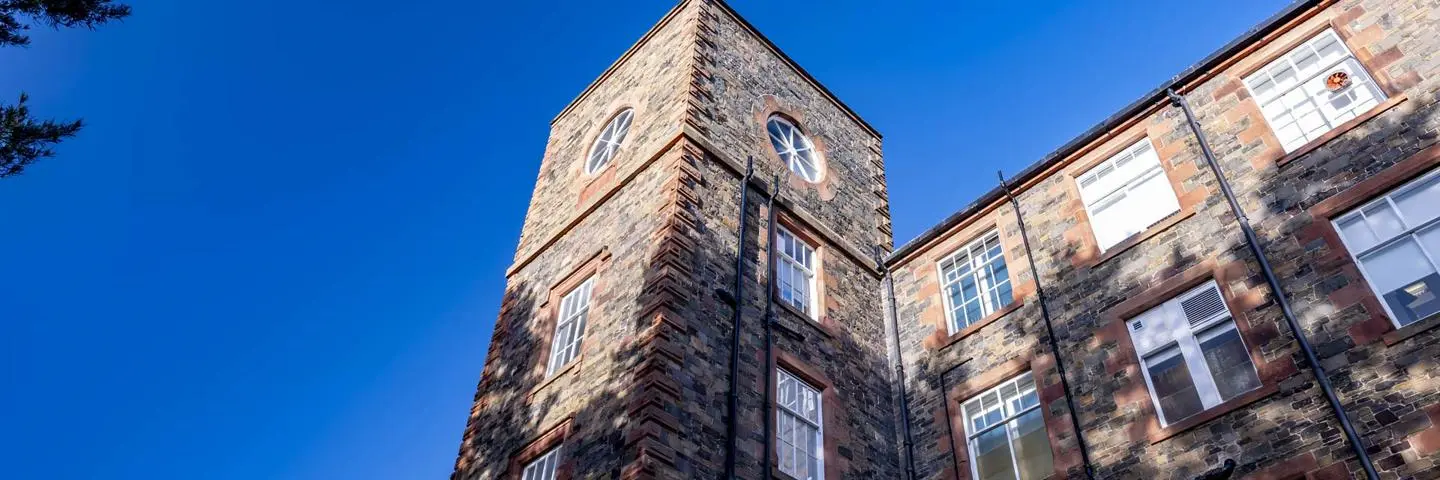 Blue sky over the Scottish Borders Campus