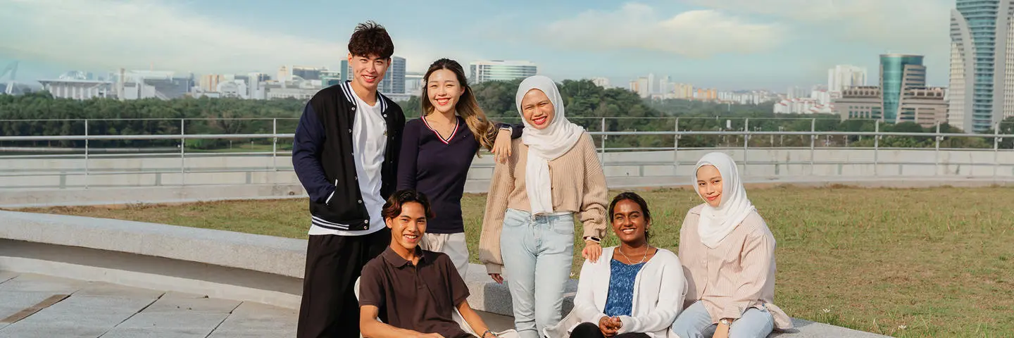 Students on the rooftop of Malaysia campus.