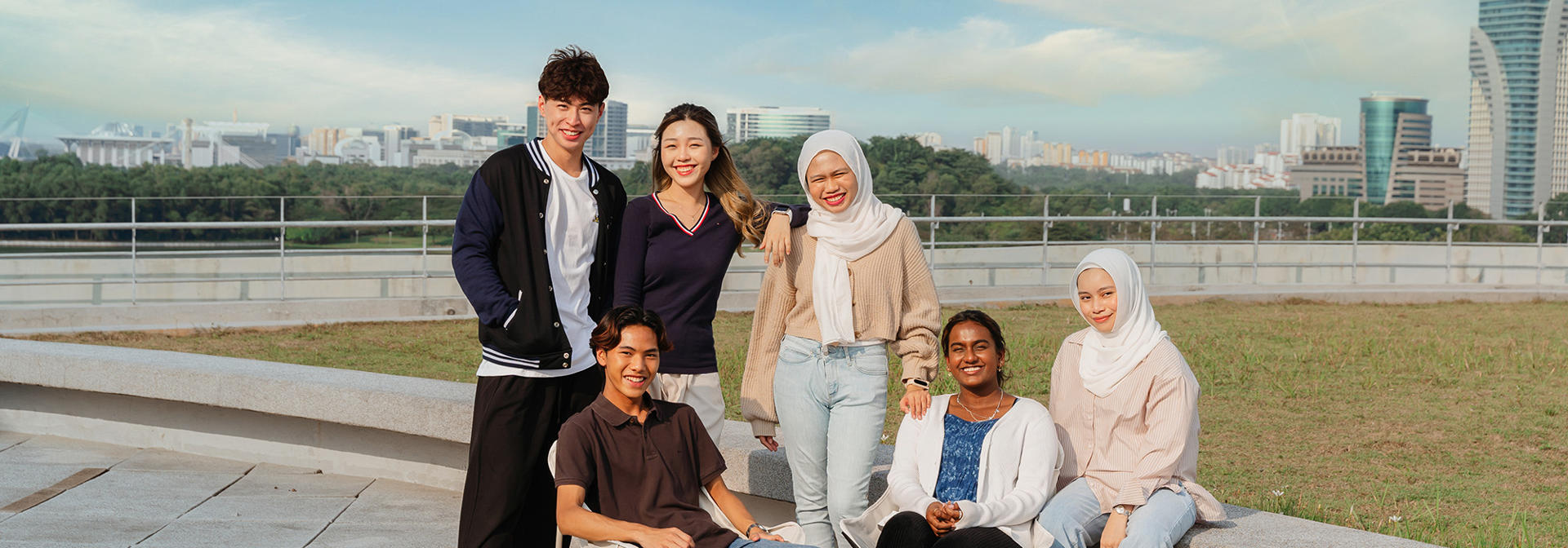 Students on the rooftop of Malaysia campus.