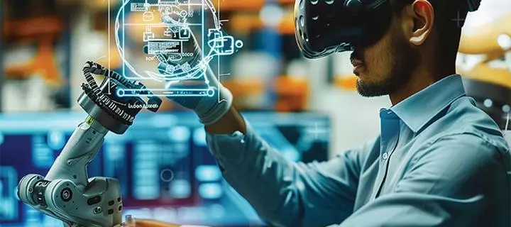 Man wearing a VR headset