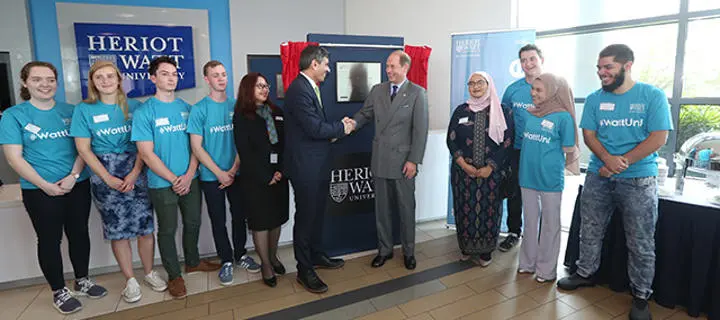 Group of students meeting HRH Prince Edward, Earl of Wessex