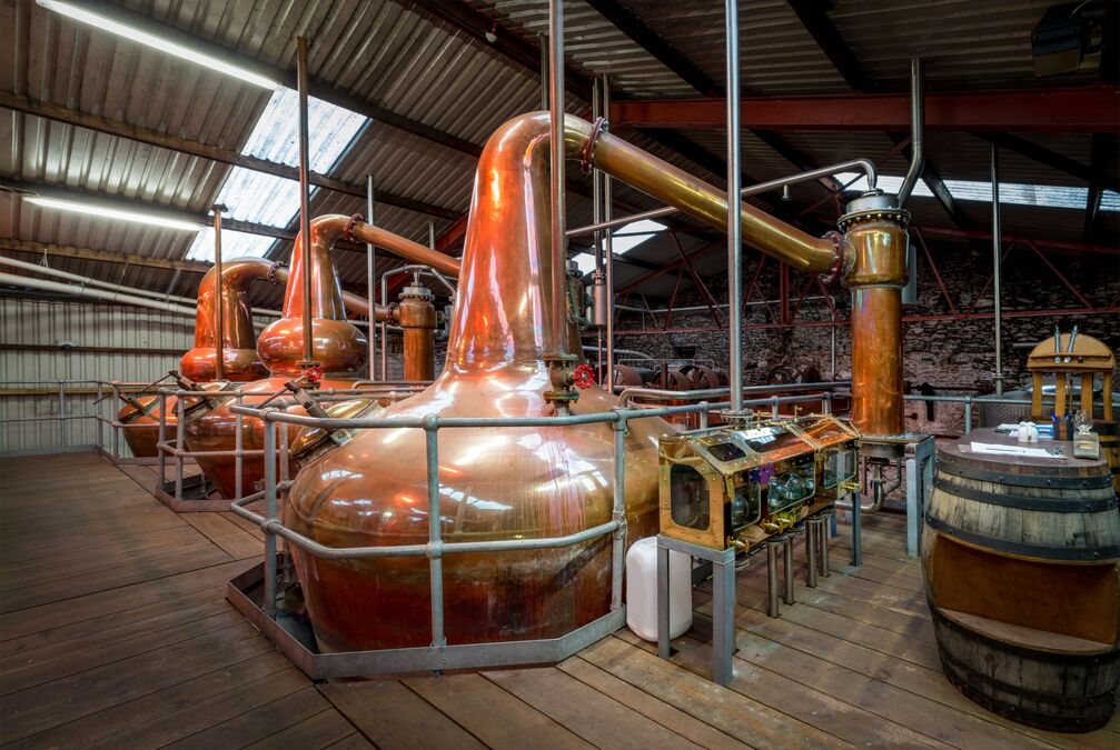 A whiskey distillery 