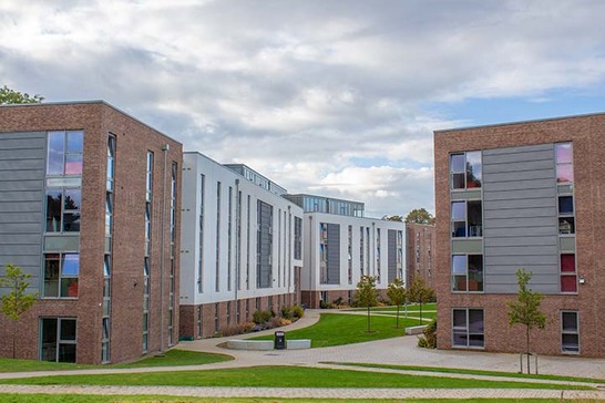 A picture of the outside of accommodation in the student village, Edinburgh