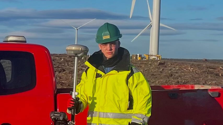 John Casey in hi-vis & hard hat