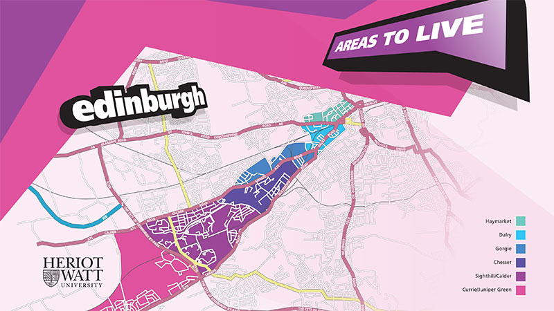 Map of West Edinburgh districts