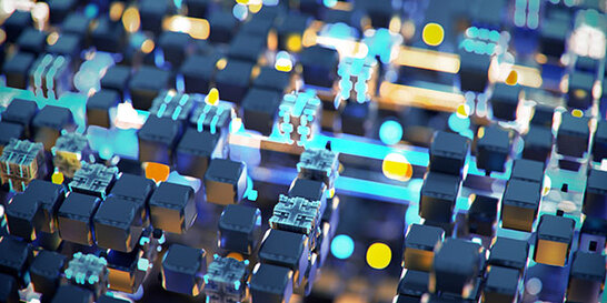 Blue orange cubes