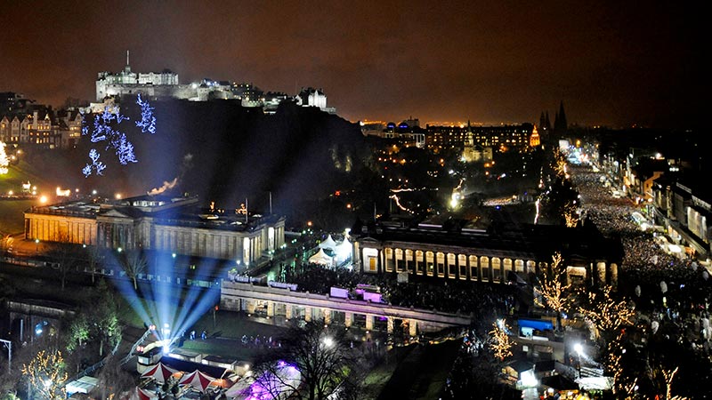 Edinburgh celebrates Hogmanay (New Year)