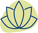 Icon of a lotus flower on a green background