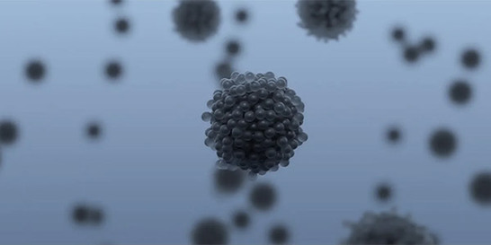 Carbon molecule floating in a solution