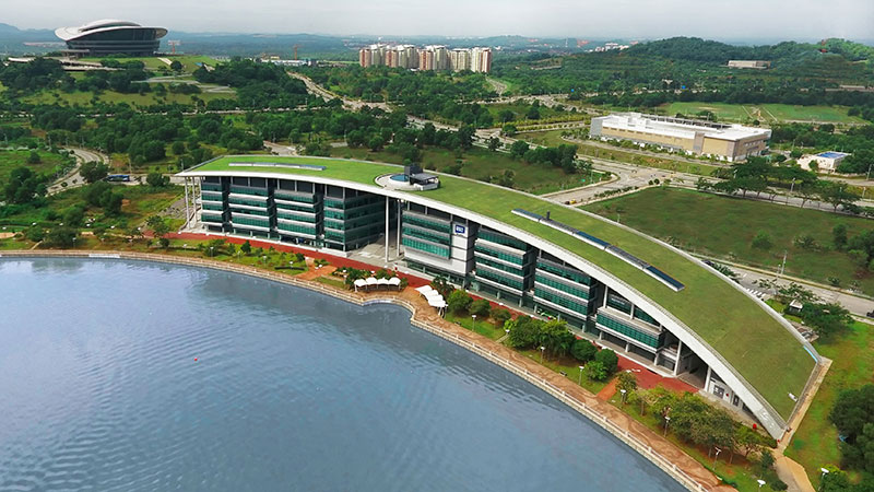 Aerial photograph of the Malaysia Campus building