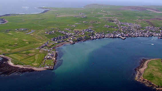 Aerial view of Stromness, Orkney