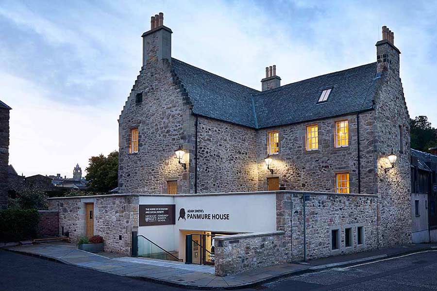 Panmure House exterior at dusk