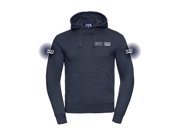 Heriot-Watt 200 branded Russell Athletic hoodie, black
