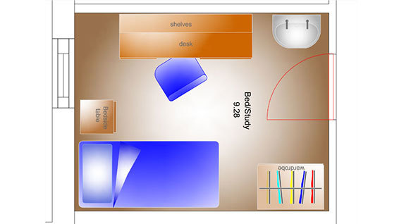 Plan for self-catered room