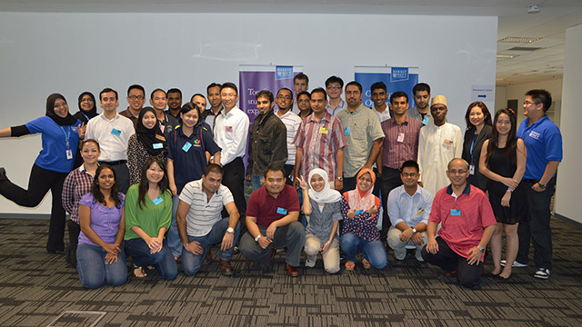 group shot of HWUM's first Post Graduate students and Under Graduate students