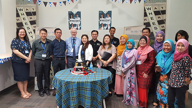 staff at the opening the 'Wheest' room at Heriot-Watt Malaysia campus