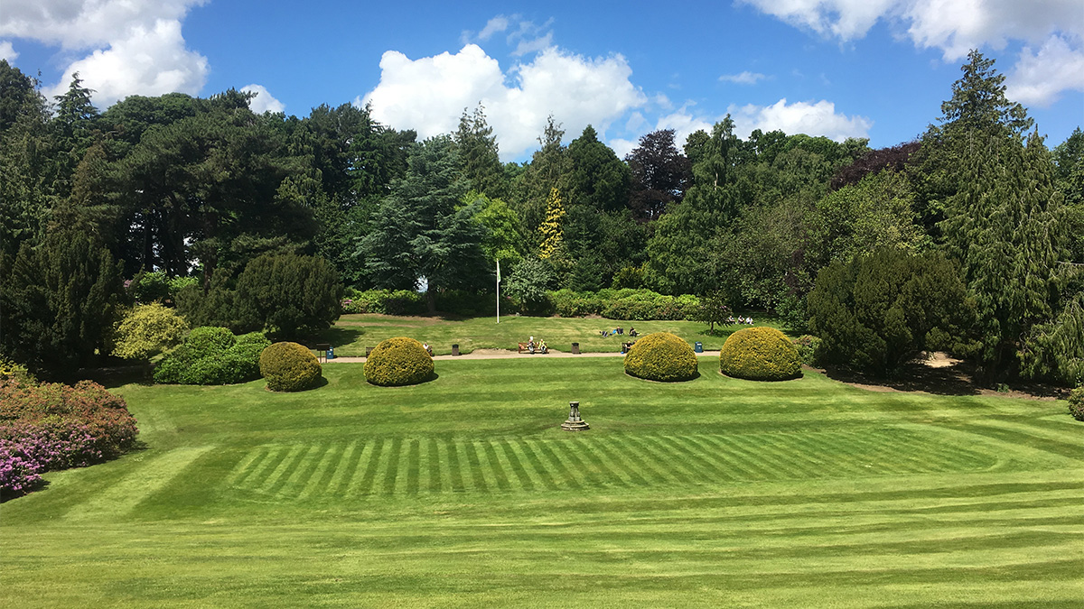 View of the Lawn and Central Woodlands at Heriot-Watt’s Edinburgh Campus.