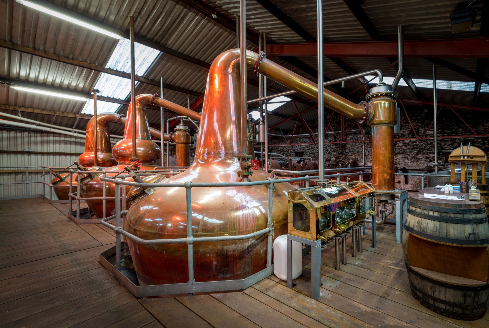 A whiskey distillery