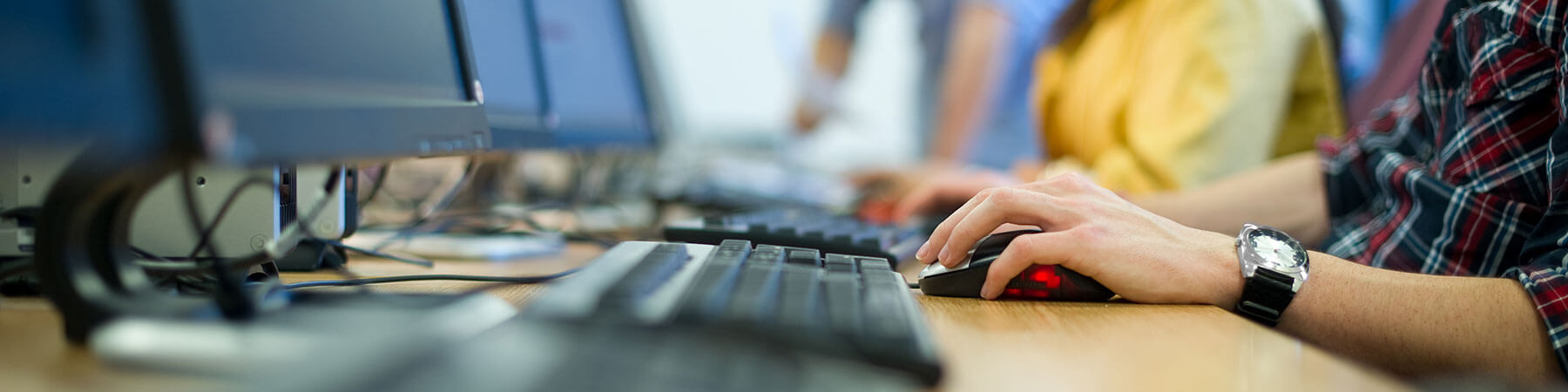 Person using a computer keyboard