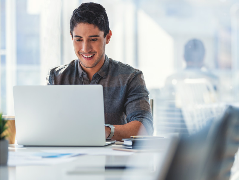 man using laptop