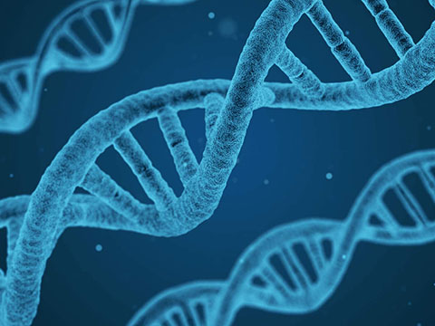 DNA helix on a blue background