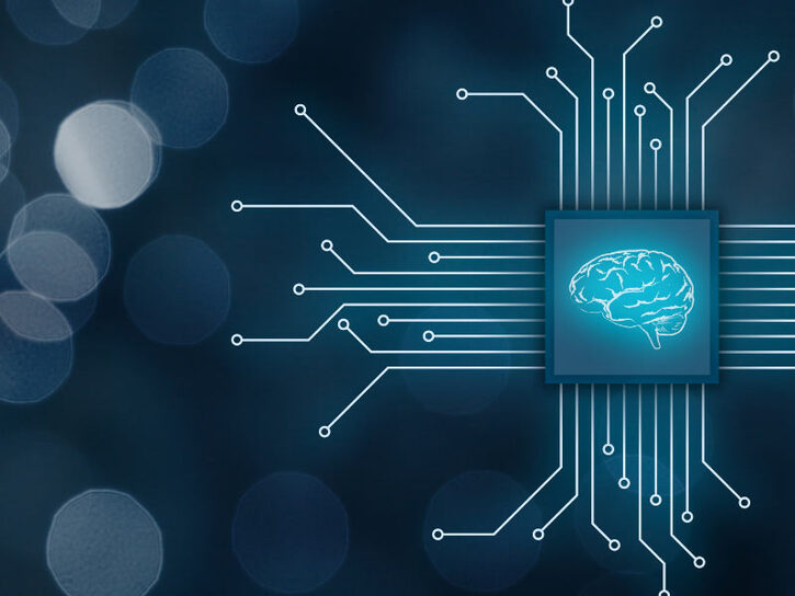 graphic of brain inside computer chip