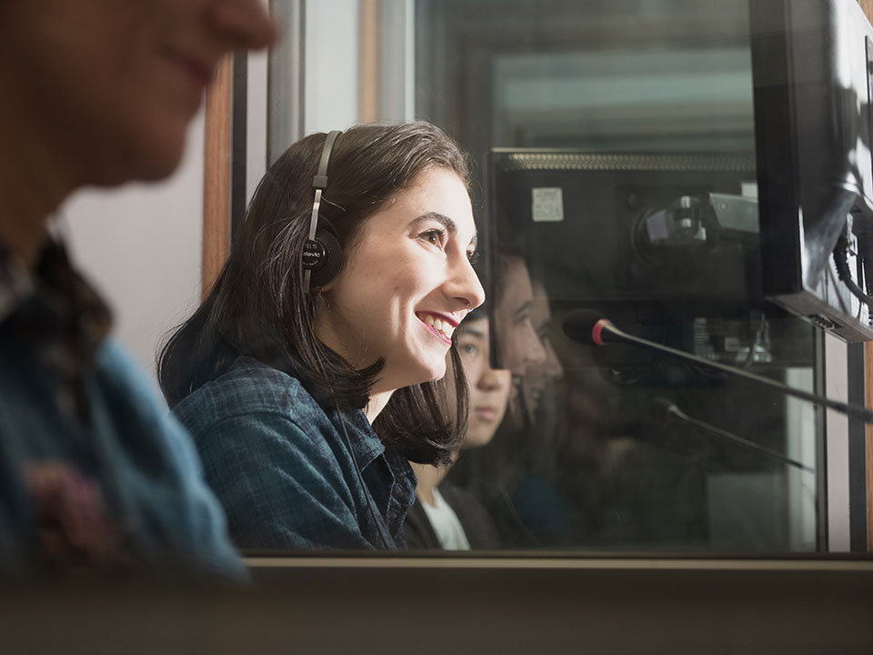 students using language lab