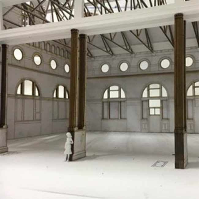 digital render of interior of empty warehouse