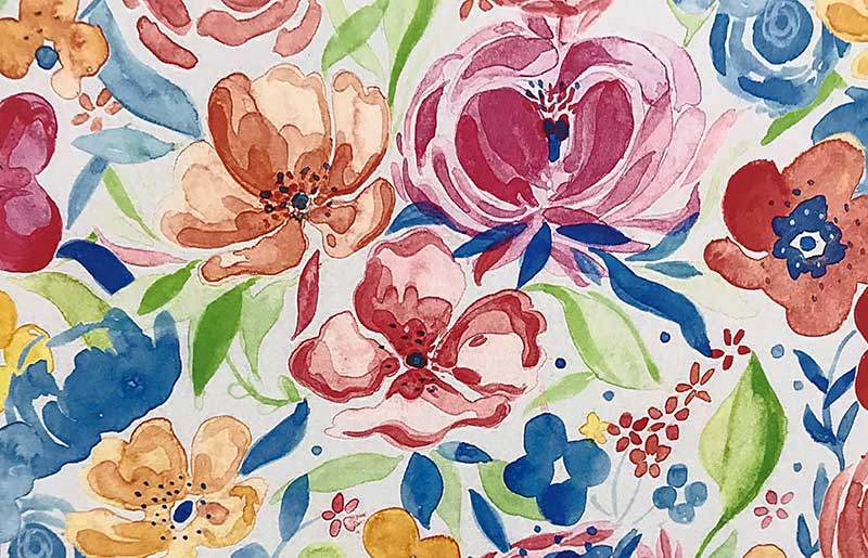 multi coloured watercolour floral print