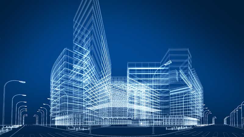 3D blueprint of building