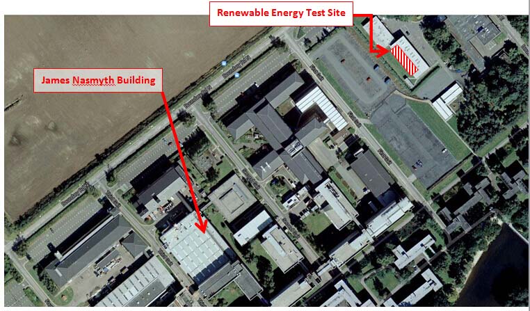 Map showing Renewable Energy Test Site