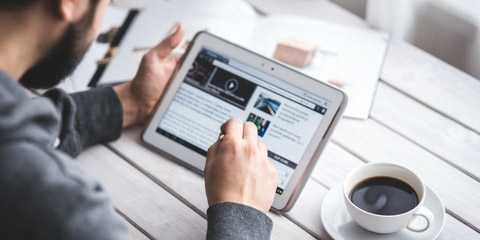 Student using tablet